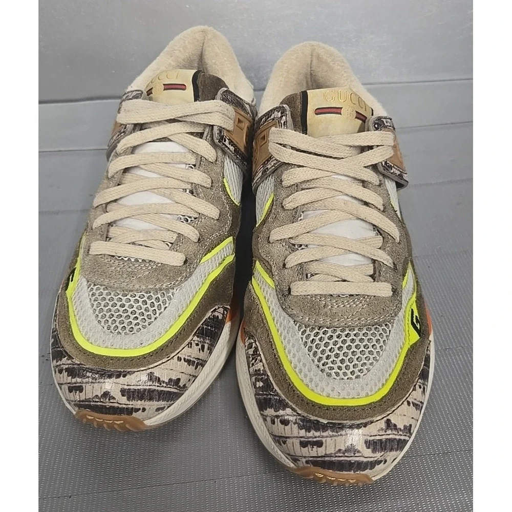 Authentic Gucci Ultrapace Sneakers Leather Snake Italy Size 36.5/6 US Womens
